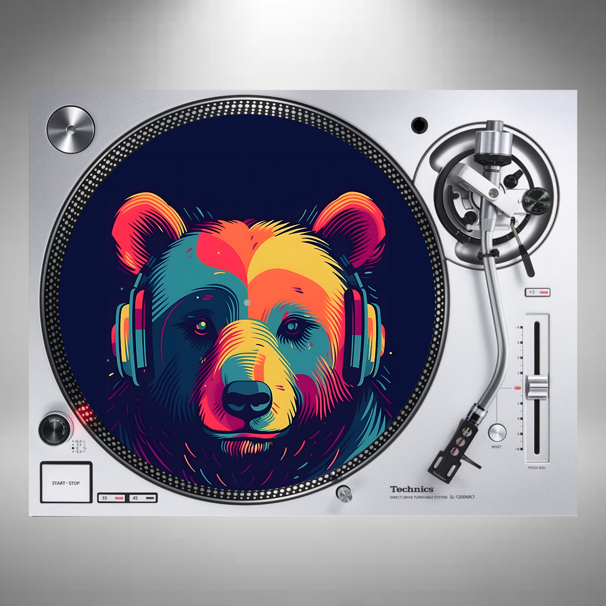 Bear Wearing Headphones Slipmats