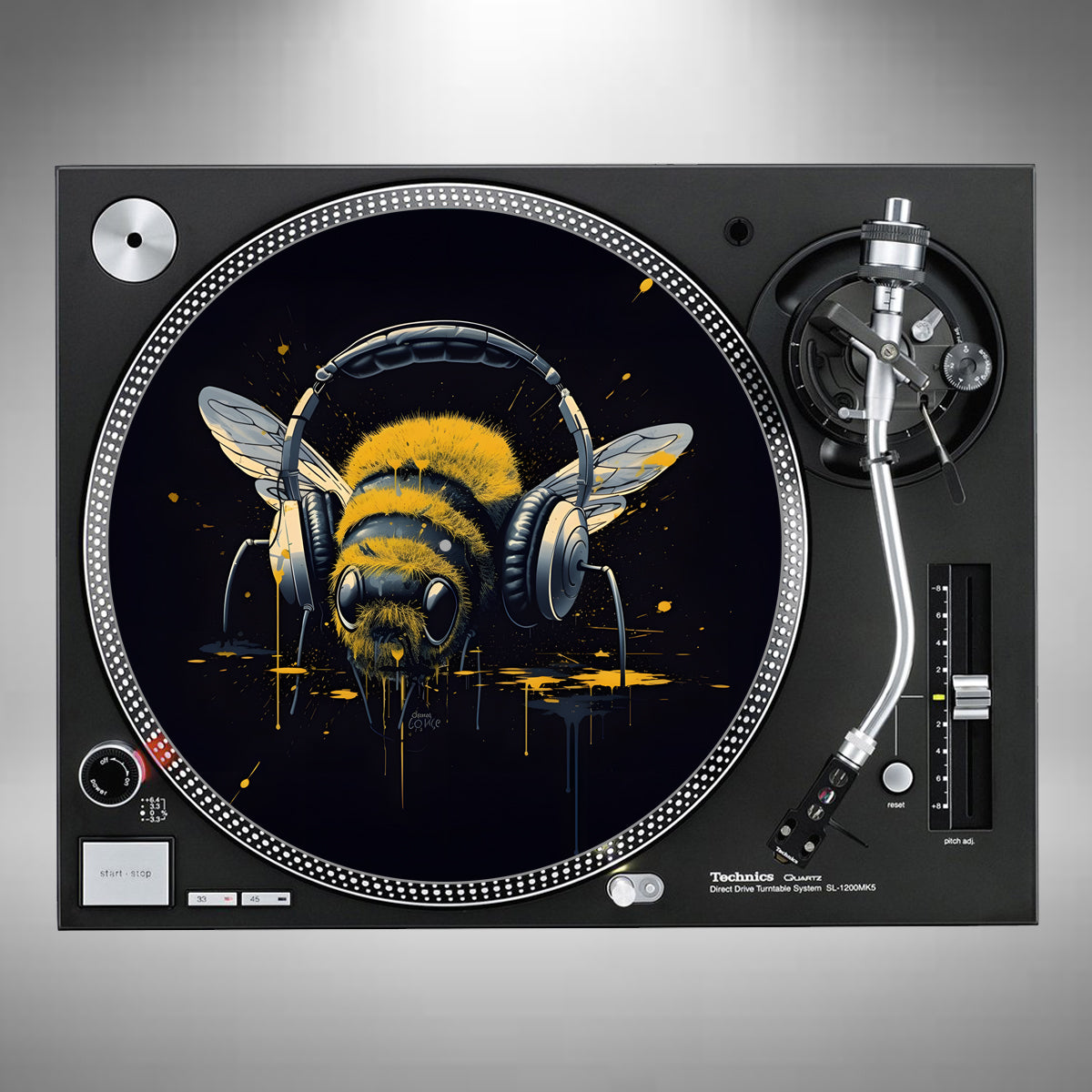 Bumblebee Wearing Headphones Slipmats