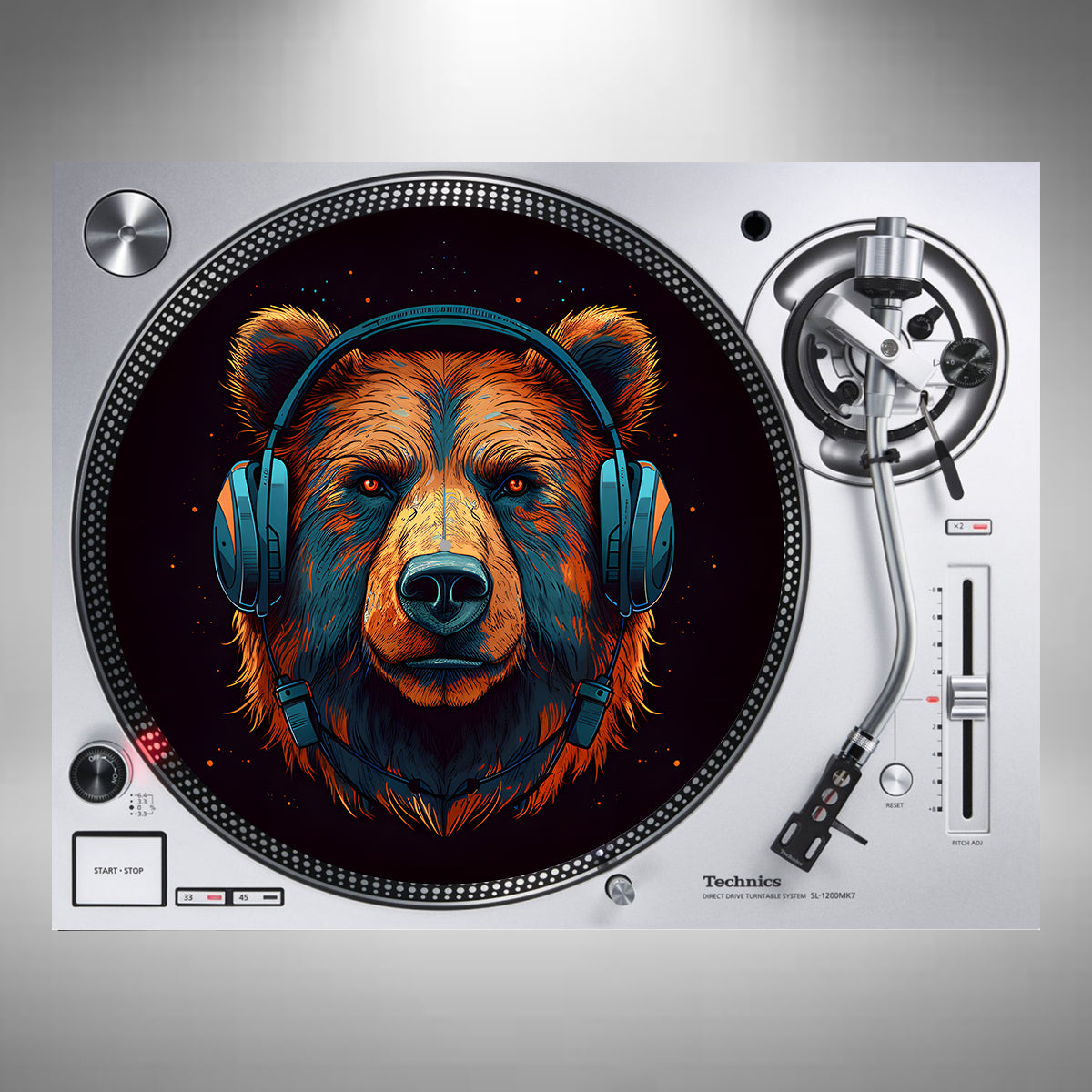 Brown Bear Wearing Headphones Slipmats
