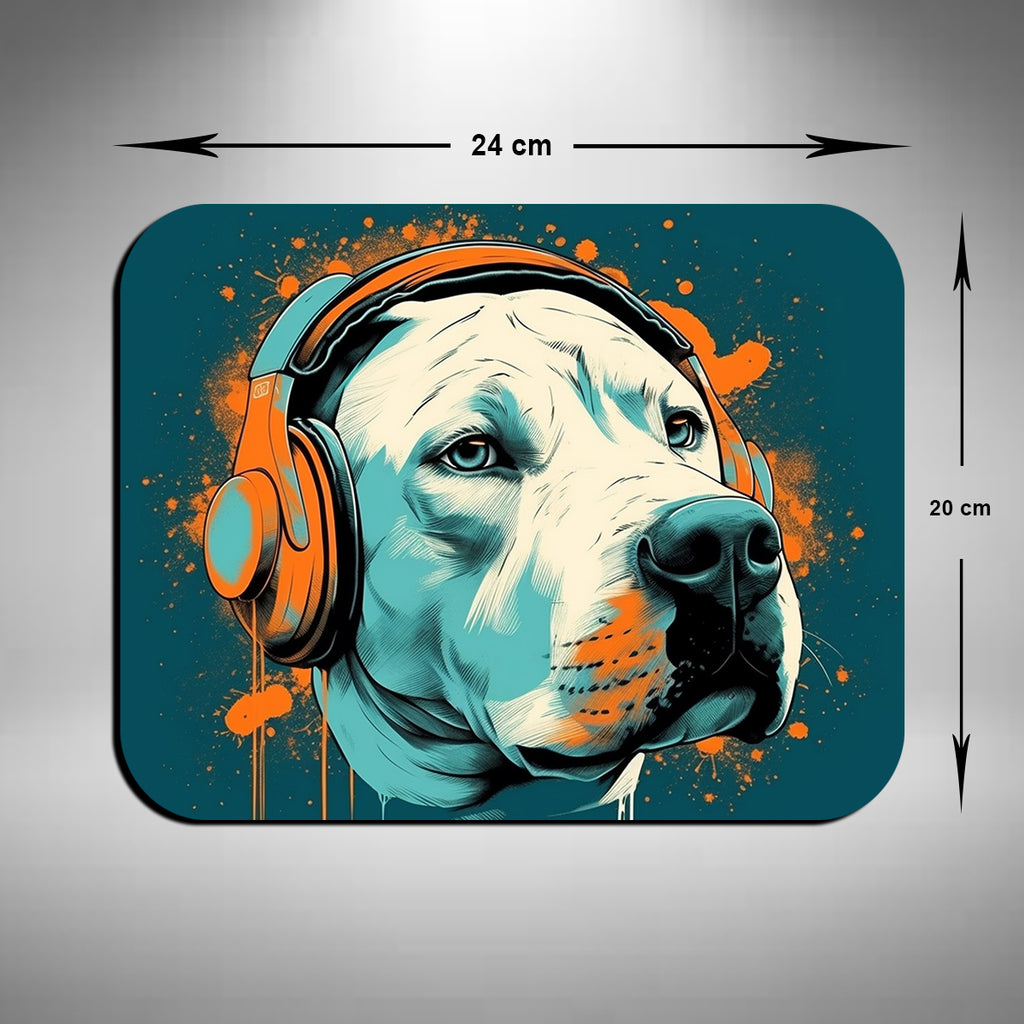 Bully Kutta Wearing Headphones Mouse Mat