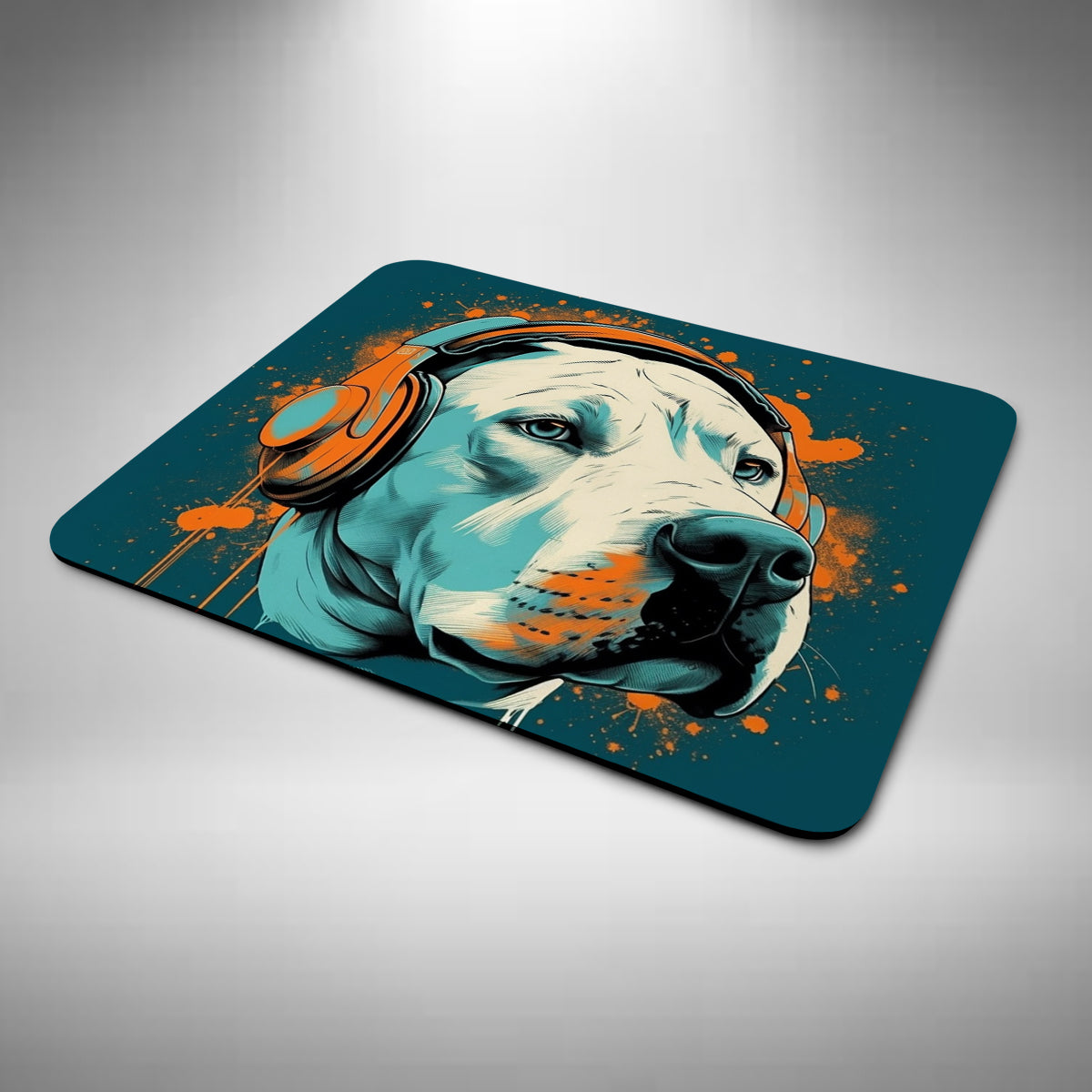 Bully Kutta Wearing Headphones Mouse Mat