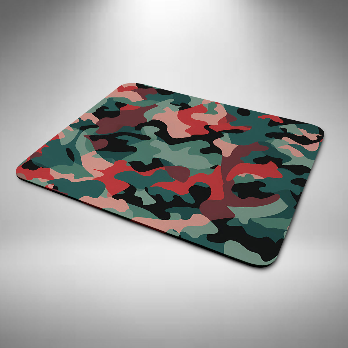 Camouflage Green and Red Mouse Mat