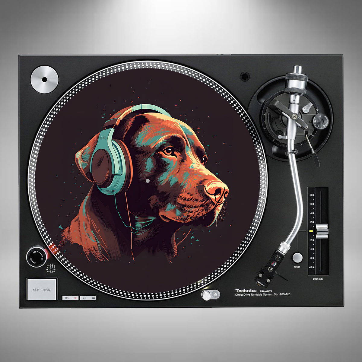 Chocolate Labrador Wearing Headphones Slipmats