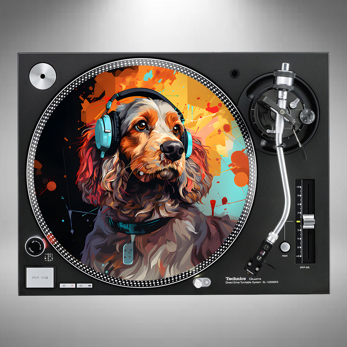 Cocker Spaniel Wearing Headphones Slipmats