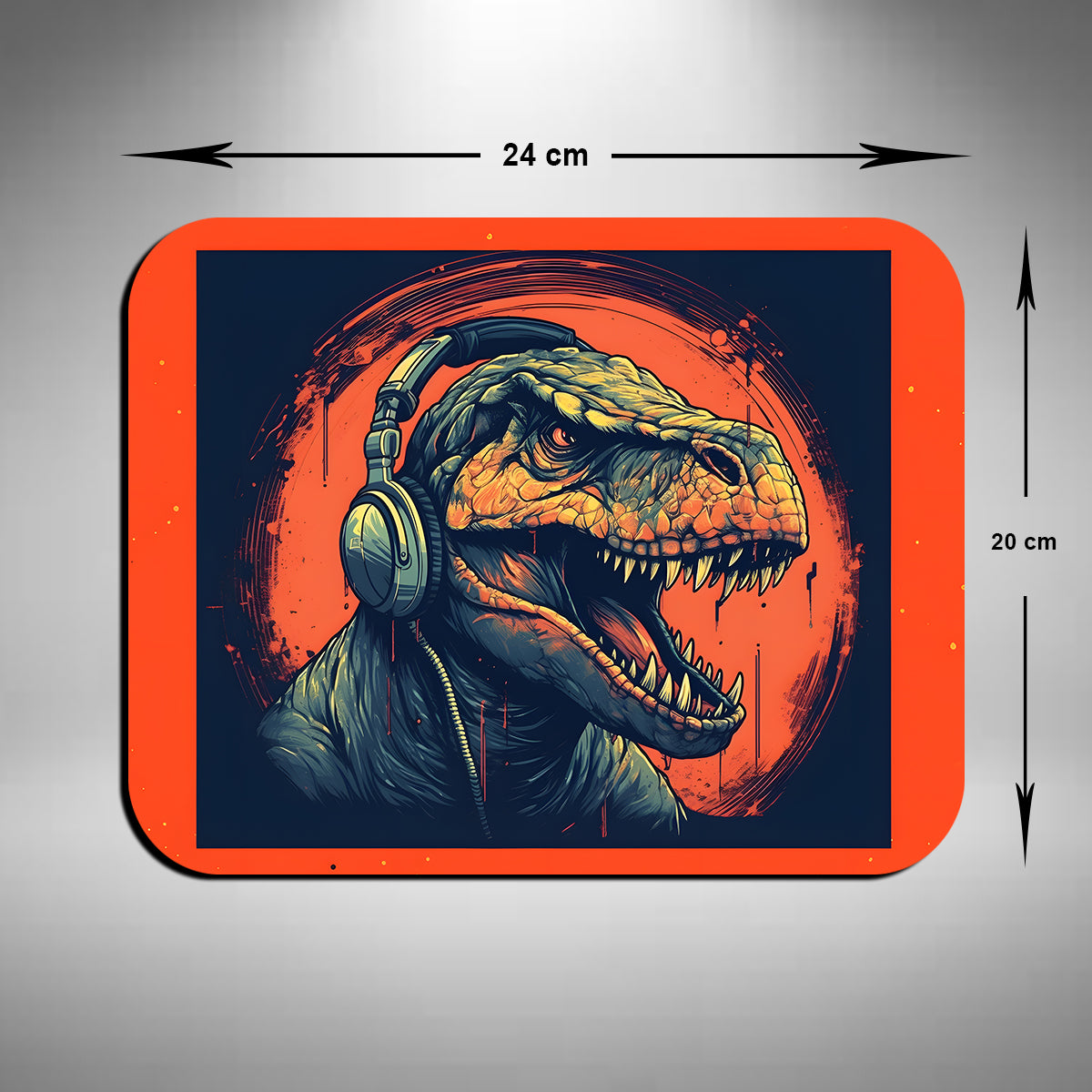 Tyrannosaurus Rex Headphones Mouse Mat