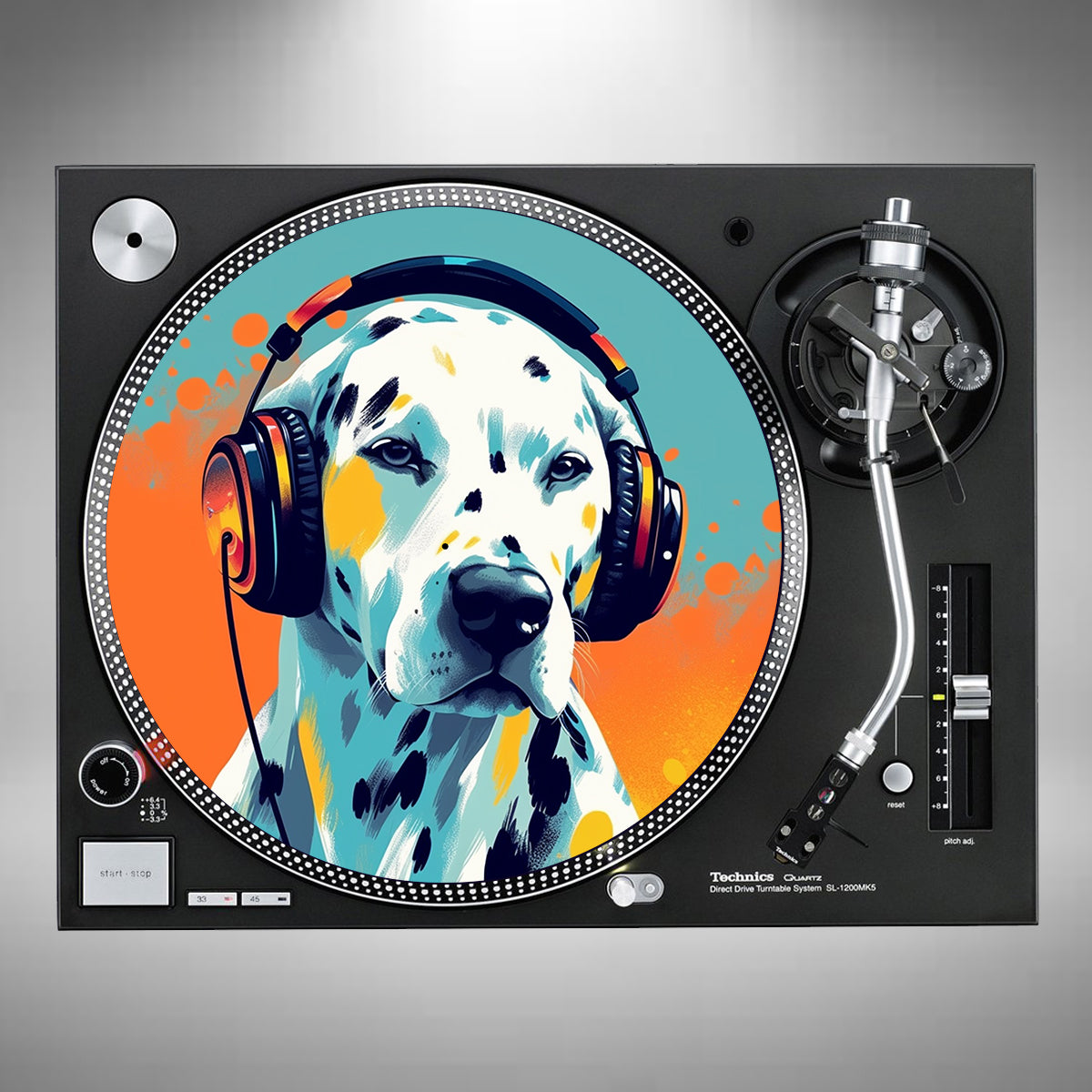 Dalmatian Wearing Headphones Slipmats