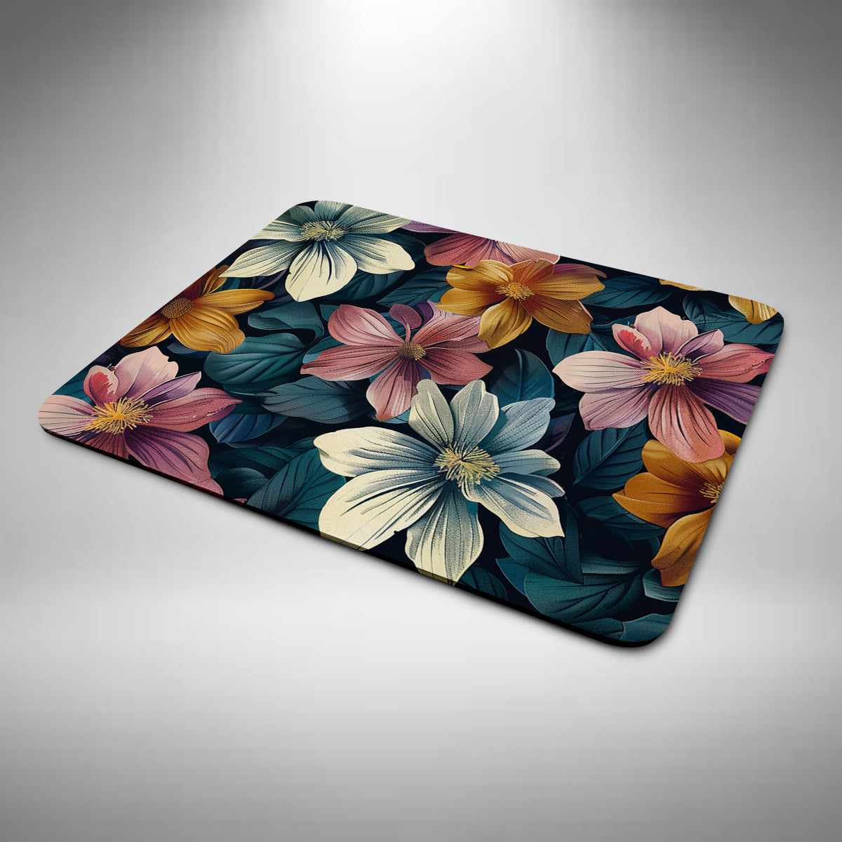 Flowers Mouse Mat Pink and Blue