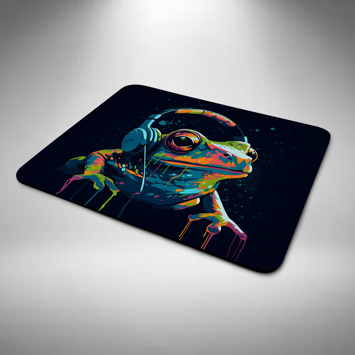Frog Wearing Headphones Mouse Mat