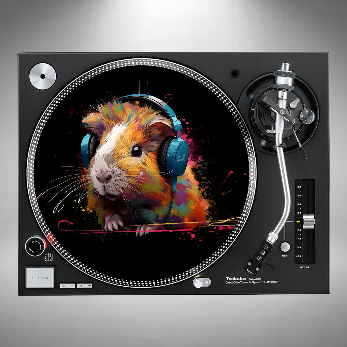 Guinea Pig Wearing Headphones Slipmats
