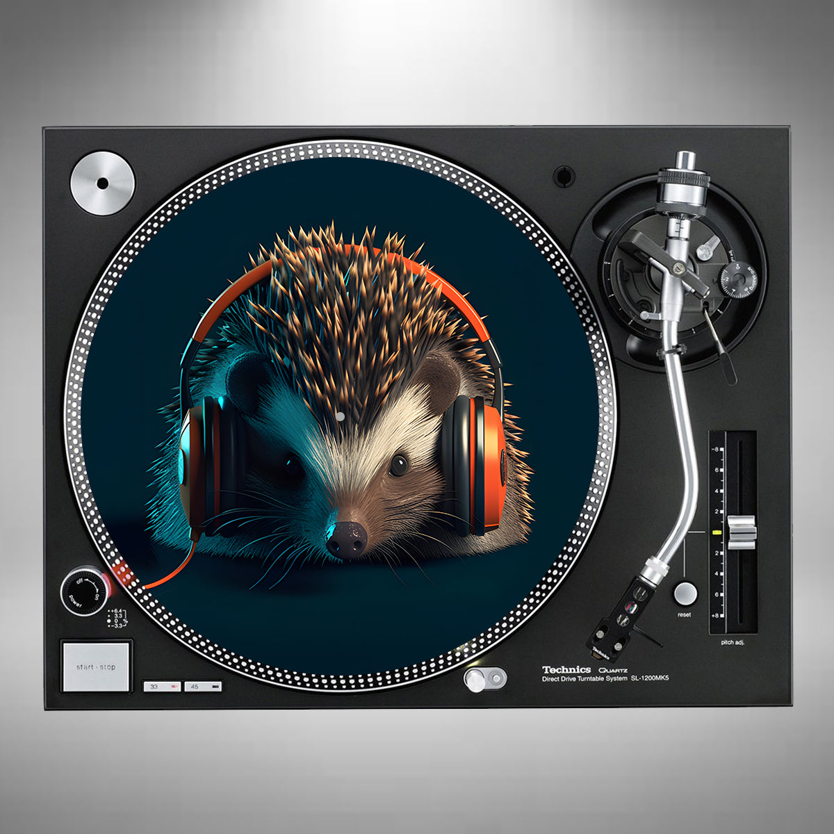 Hedgehog Wearing Headphones Slipmats