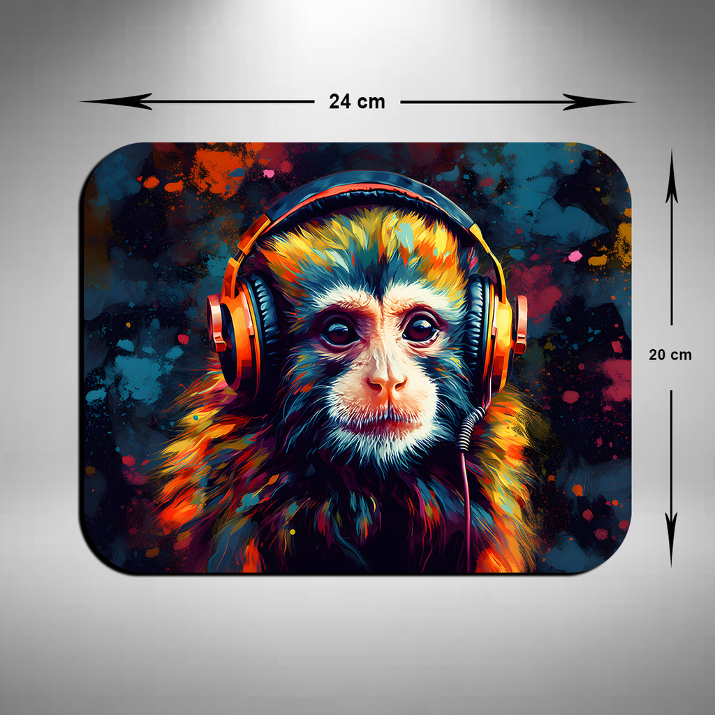 Marmoset Wearing Headphones Mouse Mat