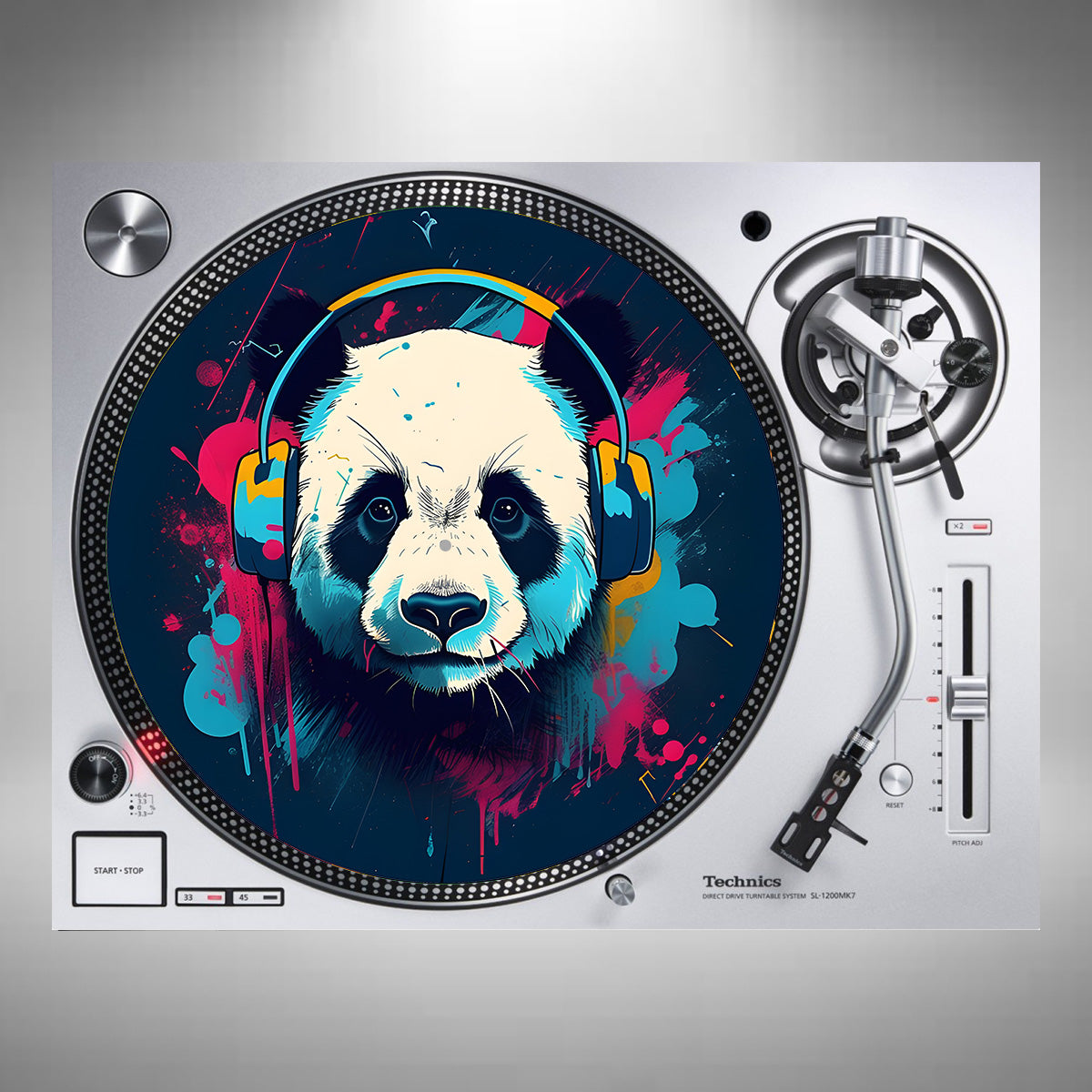 Giant Panda Wearing Headphones Slipmats