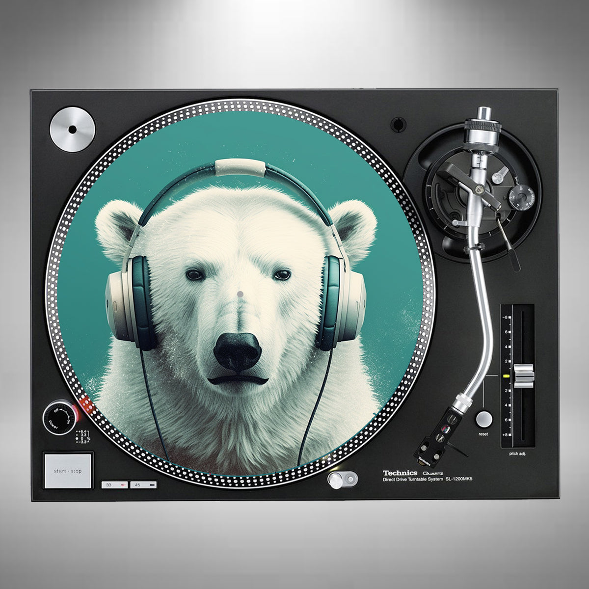 Polar Bear Wearing Headphones Slipmats