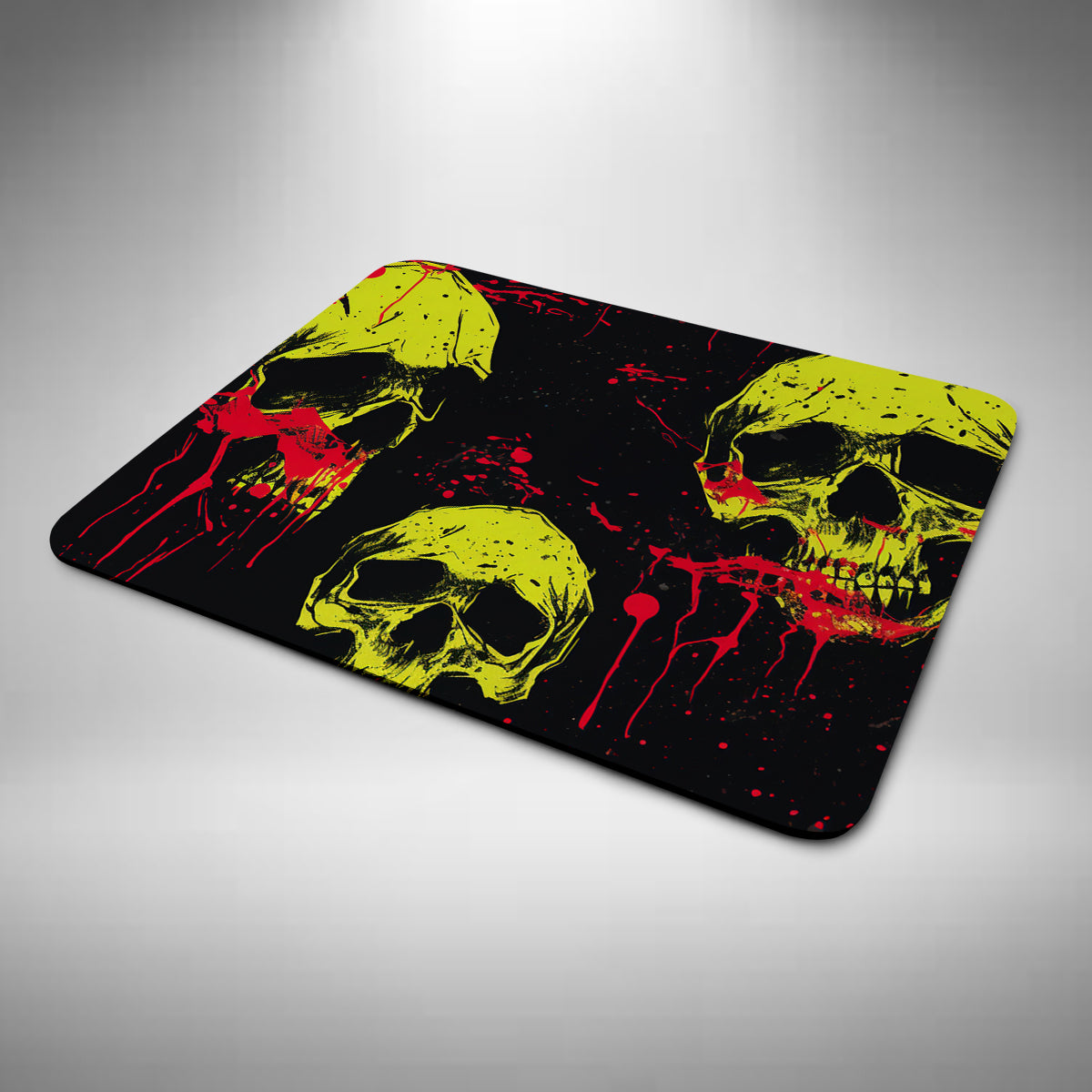 Skull Mouse Mat Red and Yellow