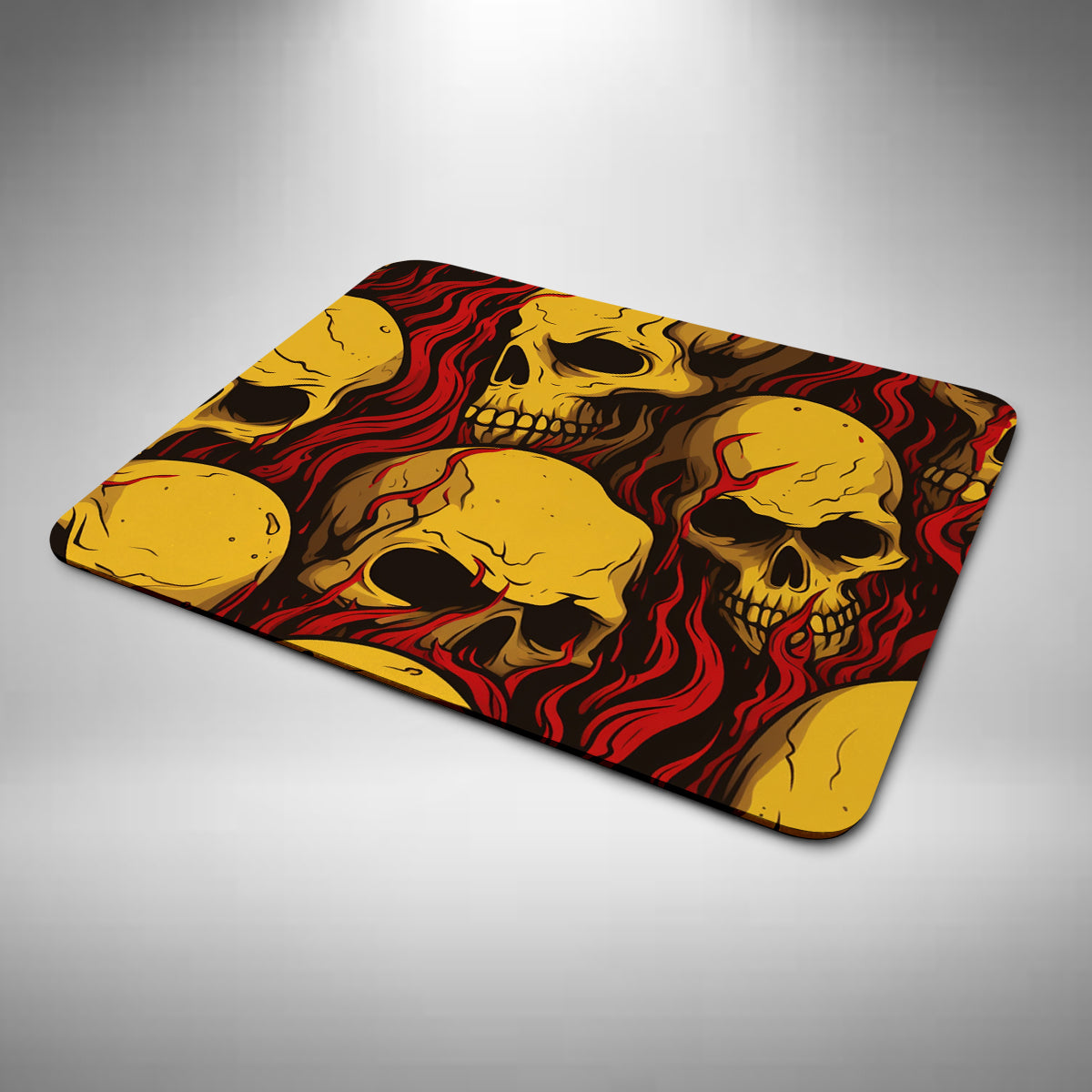 Skull Mouse Mat Orange and Red