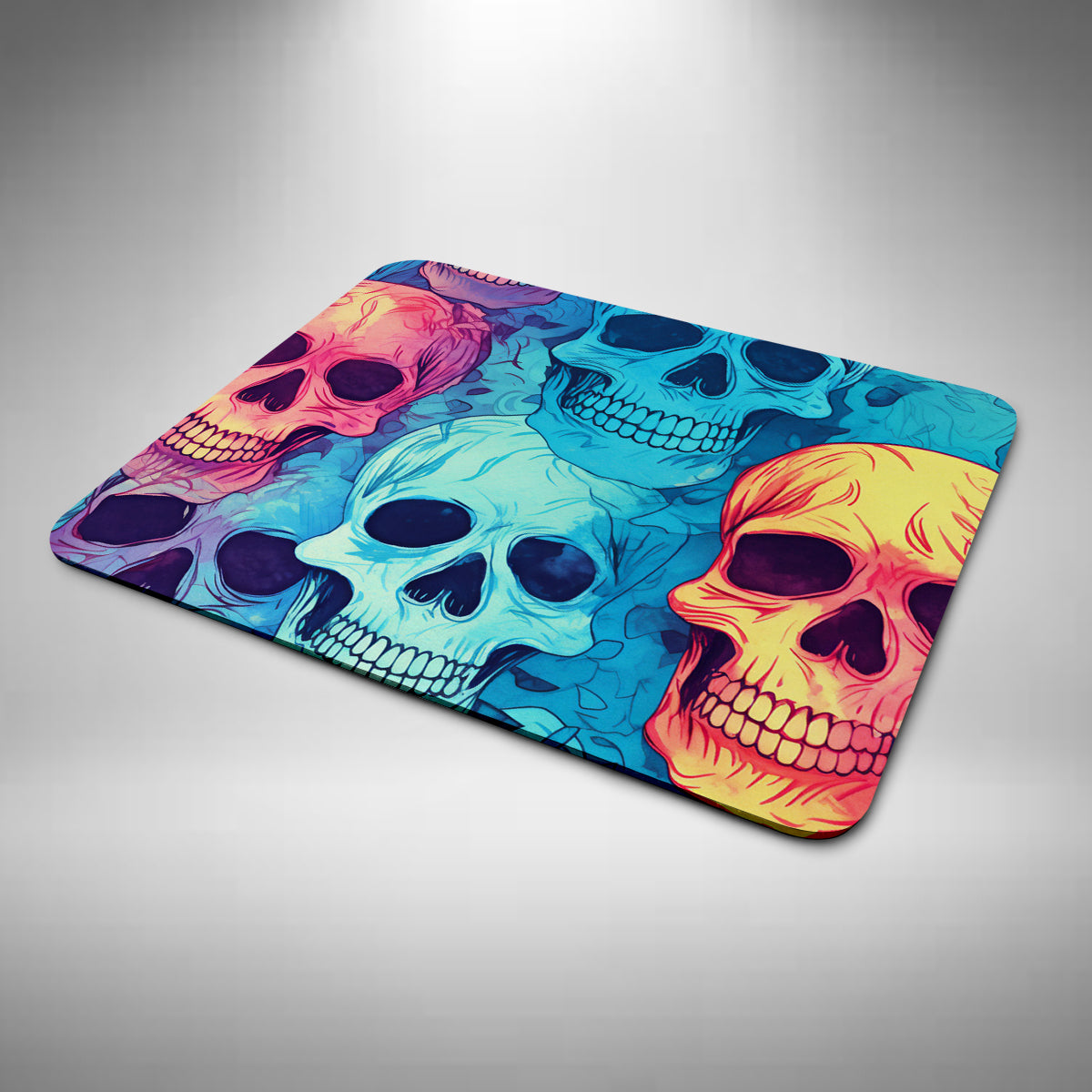 Skull Mouse Mat Pink, Blue and Orange