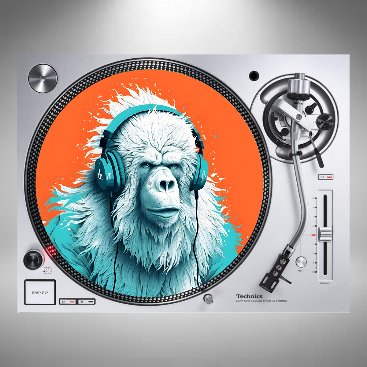 Yeti Wearing Headphones Slipmats