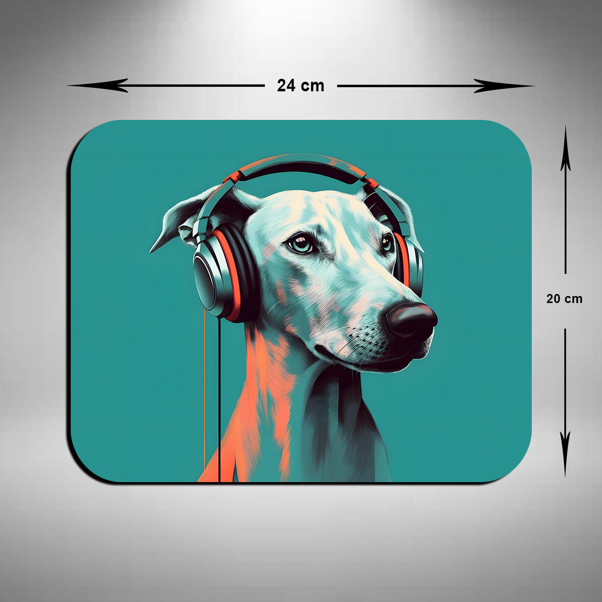 Azawakh Dog Wearing Headphones Mouse Mat