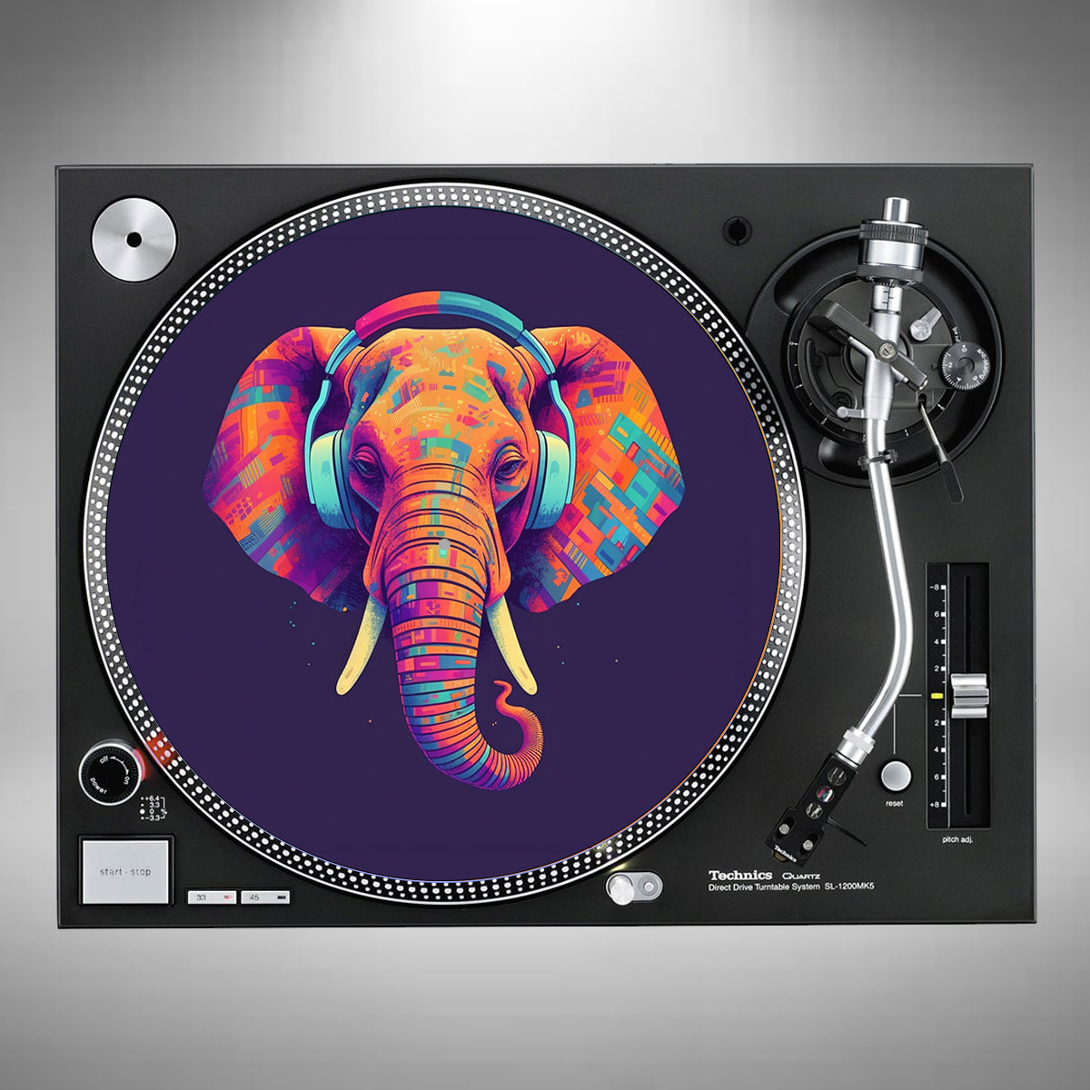 Elephant Wearing Headphones Slipmats